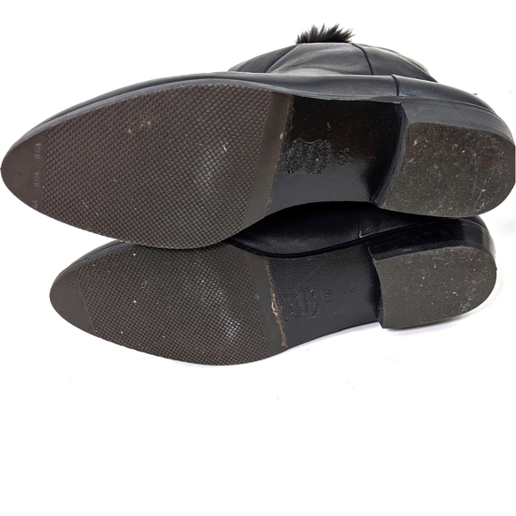 Charles Jourdan Winter Boots Fur Trim Black 6.5 - Picture 5 of 5